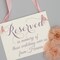 Ritzy Rose Memorial Chair Sign - Fig on 11x8in Ivory Linen Cardstock with Rose Gold Ribbon